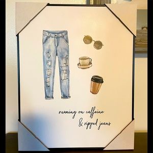 “Running on Caffeine “ wall decor